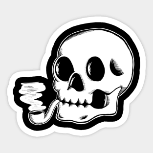 Smoking Skull Sticker